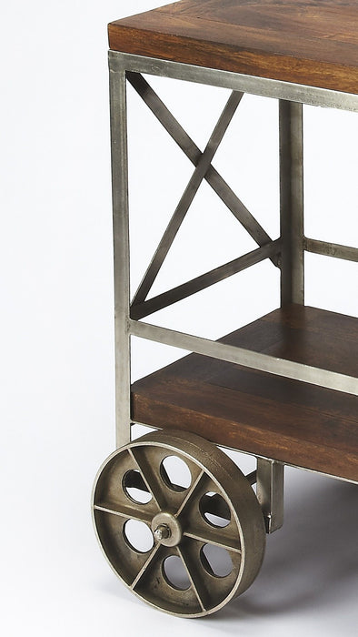 Vintage Style Rolling Server Bar Cart - Brown