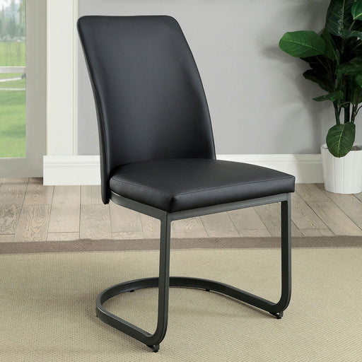 Saskia - Side Chair (Set of 2) - Dark Gray / Black - Simple Home Plus