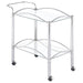 Shadix - 2-Tier Serving Cart With Glass Top - Chrome And Clear - Simple Home Plus