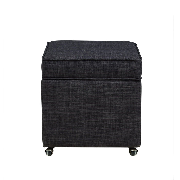 Linen Rolling Striped Storage - Black