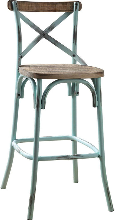 Iron Bar Chair - Brown / Sky Blue