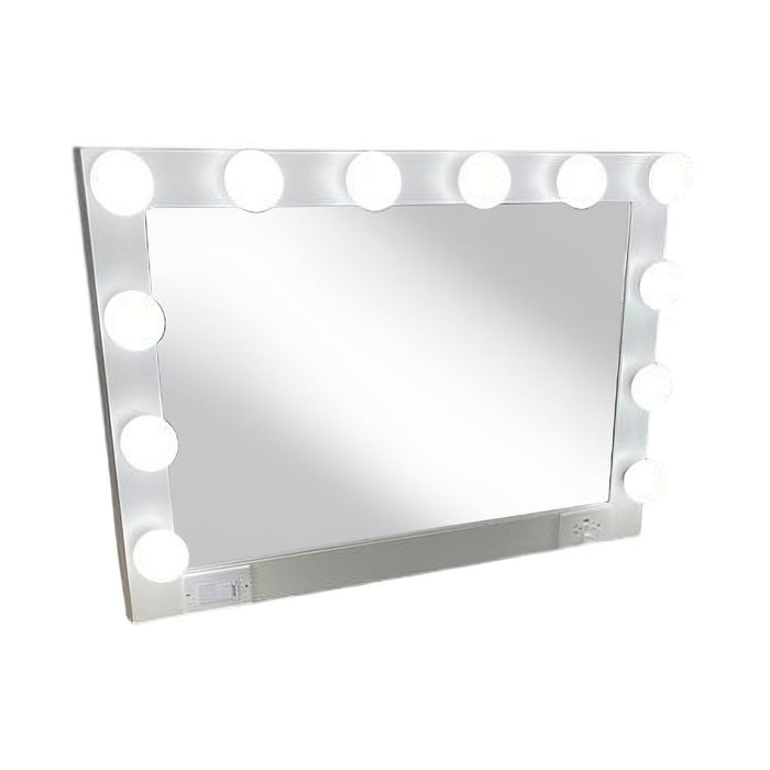 Wood Framed Accent Mirror - White