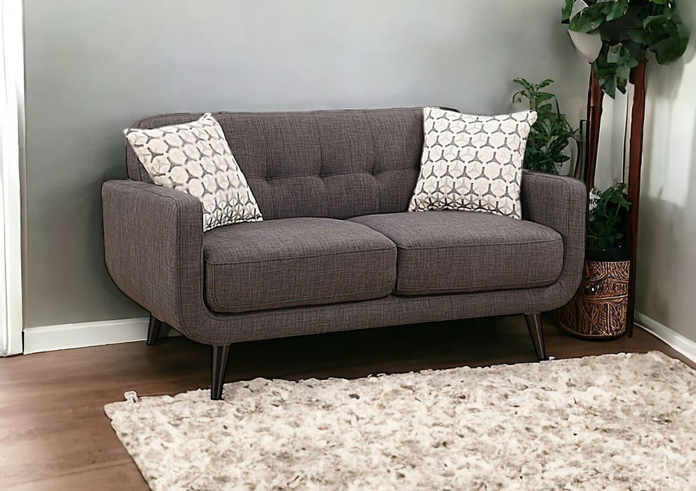 Loveseat And Toss Pillows - Charcoal / Black