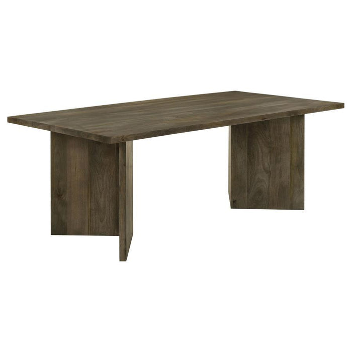 Tyler - Rectangular Double V-Leg Dining Table - Mango Brown - Simple Home Plus