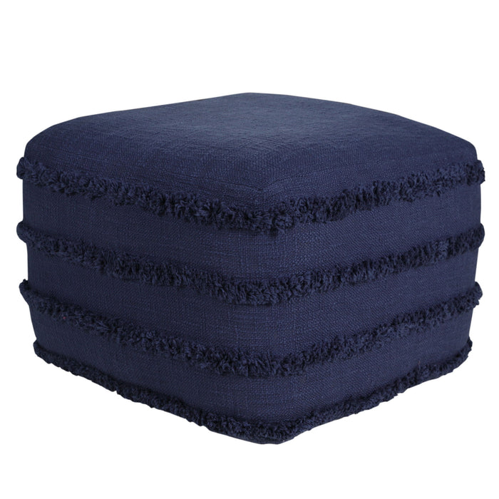 Cotton Square Ottoman 18" - Blue