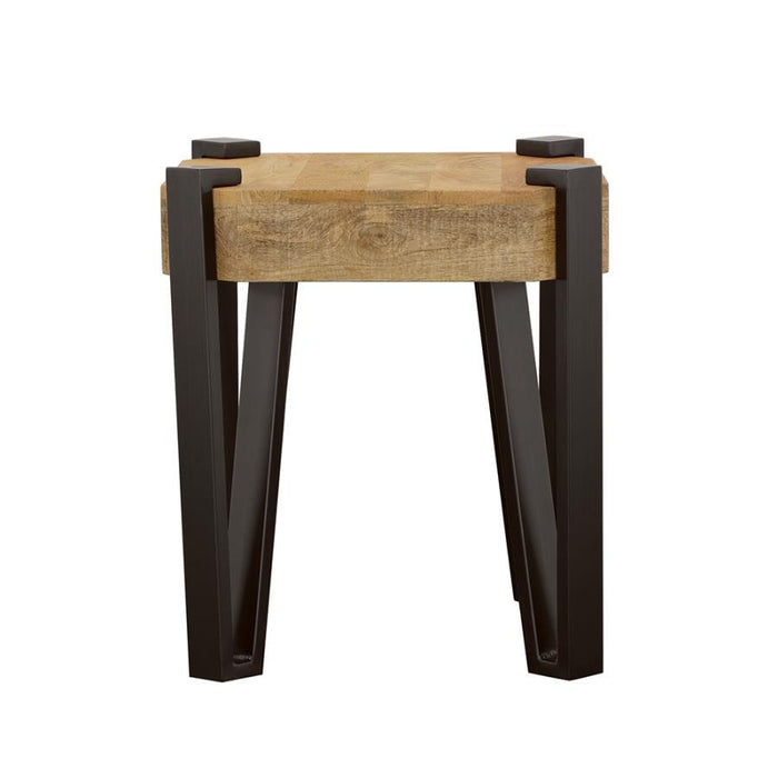 Winston - Wooden Square Top End Table - Natural And Matte Black - Simple Home Plus