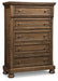 Flynnter - Medium Brown - Five Drawer Chest - Simple Home Plus