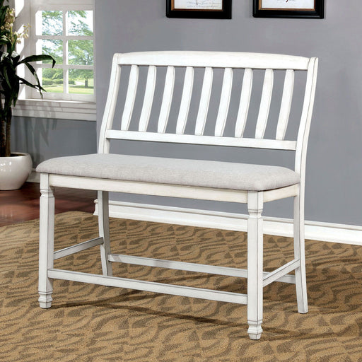 Kaliyah - Counter Height Bench - Antique White - Simple Home Plus