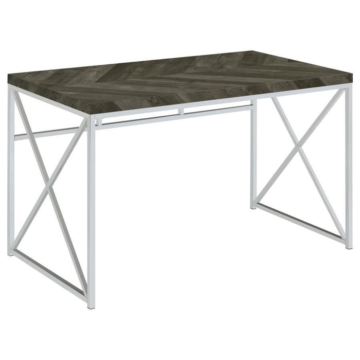 Grimma - Writing Desk - Rustic Gray Herringbone - Simple Home Plus