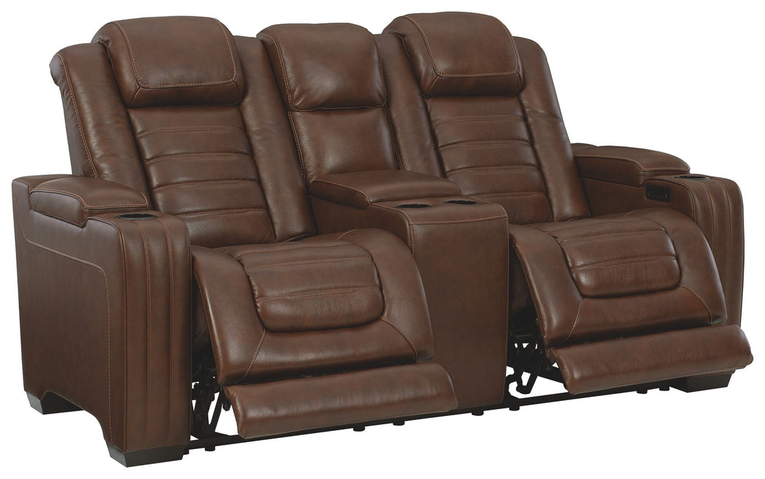 Backtrack - Chocolate - Pwr Rec Loveseat/Con/Adj Hdrst - Simple Home Plus