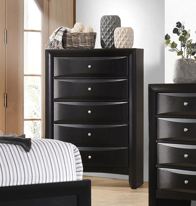 Briana - Rectangular 5-Drawer Chest - Black - Simple Home Plus