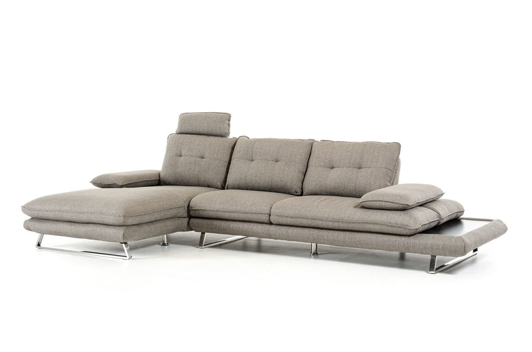 Foam Steel Wood And Veneer Sectional Sofa - Gray