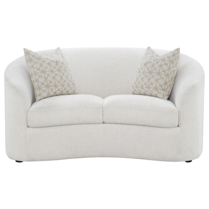 Rainn - Upholstered Tight Back Loveseat - Latte - Simple Home Plus