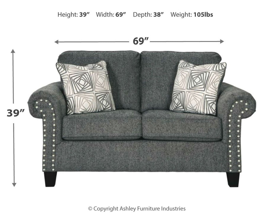 Agleno - Charcoal - Loveseat - Simple Home Plus