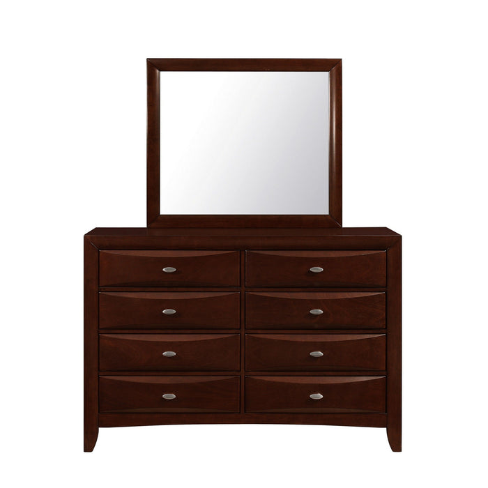 Solid Wood Eight Drawer Double Dresser - Cherry