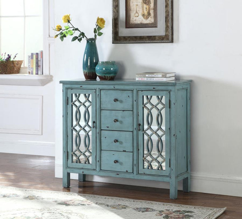 Rue - 4-Drawer Accent Cabinet - Antique Blue - Simple Home Plus