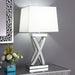 Dominick - Table Lamp With Rectange Shade - White And Mirror - Simple Home Plus