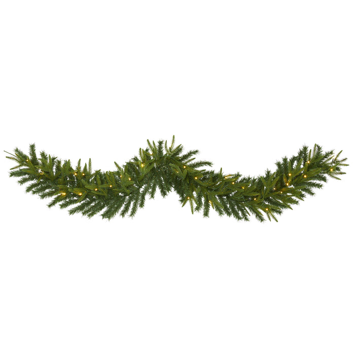 6 Green Pine Christmas Garland with 35 LED Lights