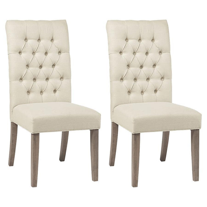 Douglas - Tufted Back Dining Chairs (Set of 2) - Vineyard Oak - Simple Home Plus