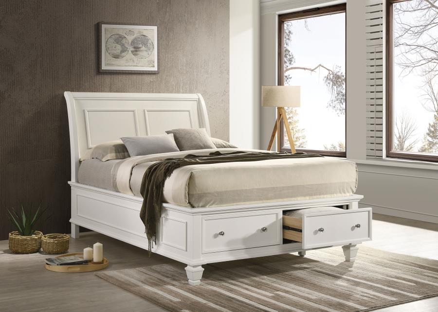 Selena - Sleigh Bed with Footboard Storage - Simple Home Plus