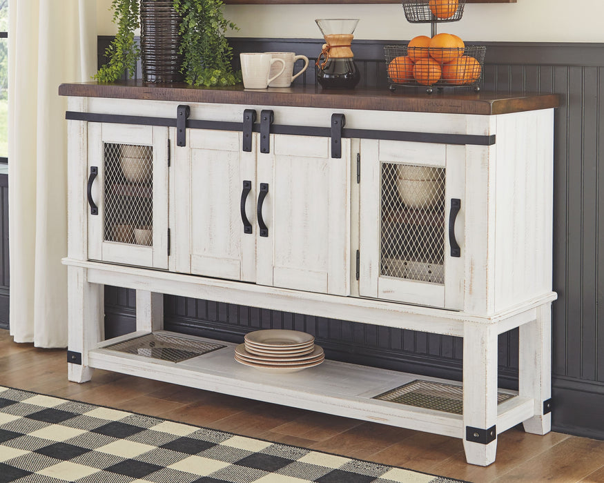 Valebeck - White / Brown - Dining Room Server - Simple Home Plus