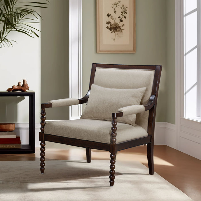 Philippe - Accent Arm Chair - Morocco Brown/Taupe