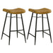 Bayu - Leather Upholstered Saddle Seat Backless Bar Stool (Set of 2) - Simple Home Plus