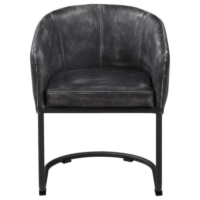 Banner - Upholstered Dining Chair - Anthracite And Matte Black - Simple Home Plus