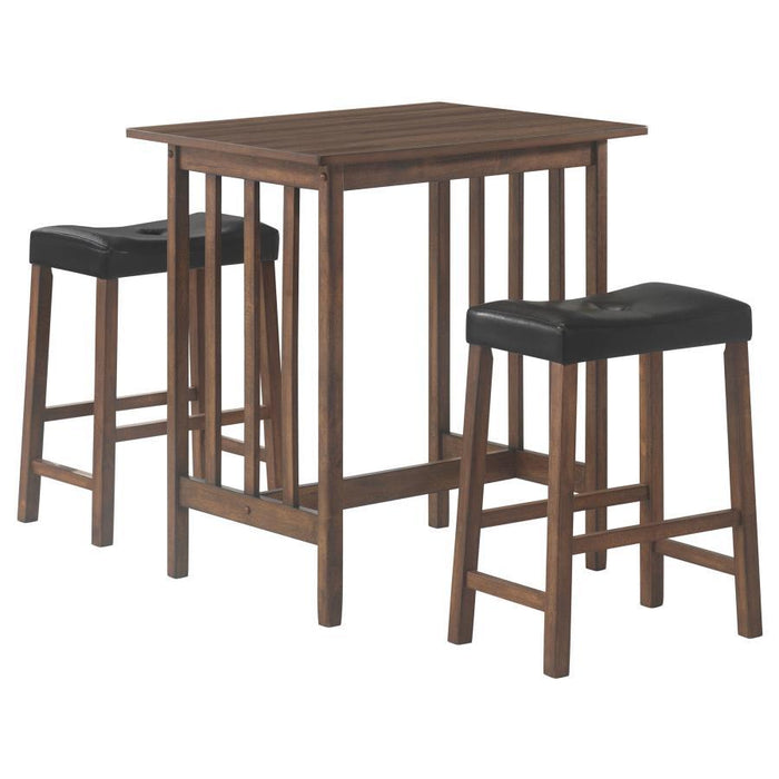 Oleander - 3 Piece Counter Height Set - Nut Brown - Simple Home Plus