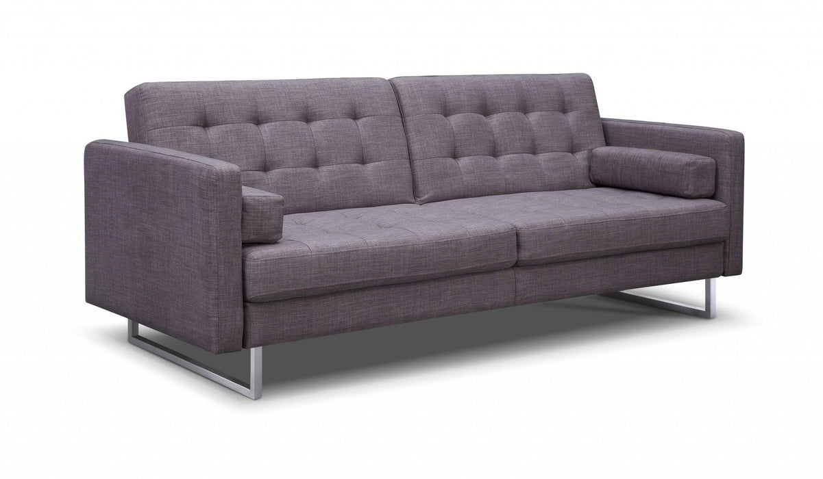 Fabric Sofa With Silver Legs - Gray