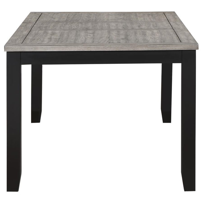 Elodie - Rectangular Dining Table With Extension Leaf - Gray And Black - Simple Home Plus