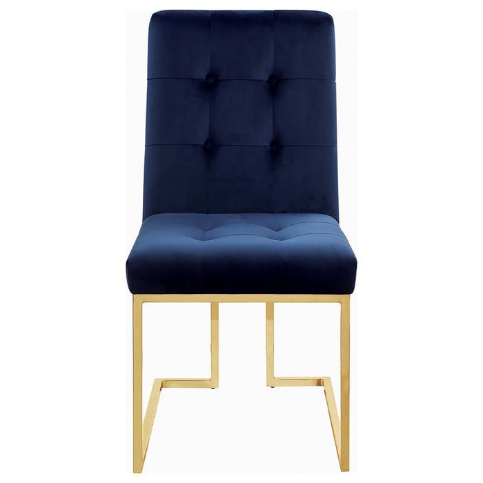 Cisco - Tufted Back Side Chairs (Set of 2) - Ink Blue - Simple Home Plus