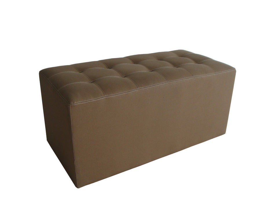 Upholstered Faux Leather Bench - Tan