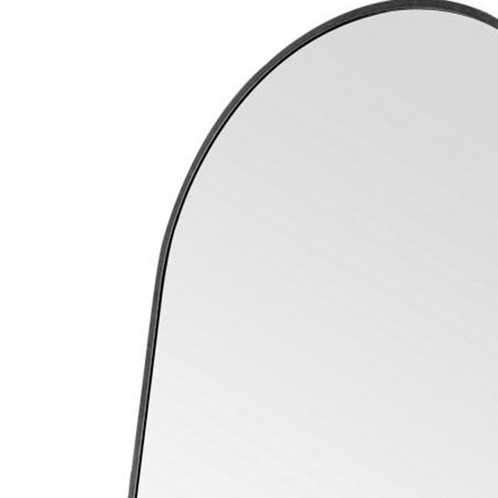 71" Arched Metal Narrow Frame Standing Mirror - Black