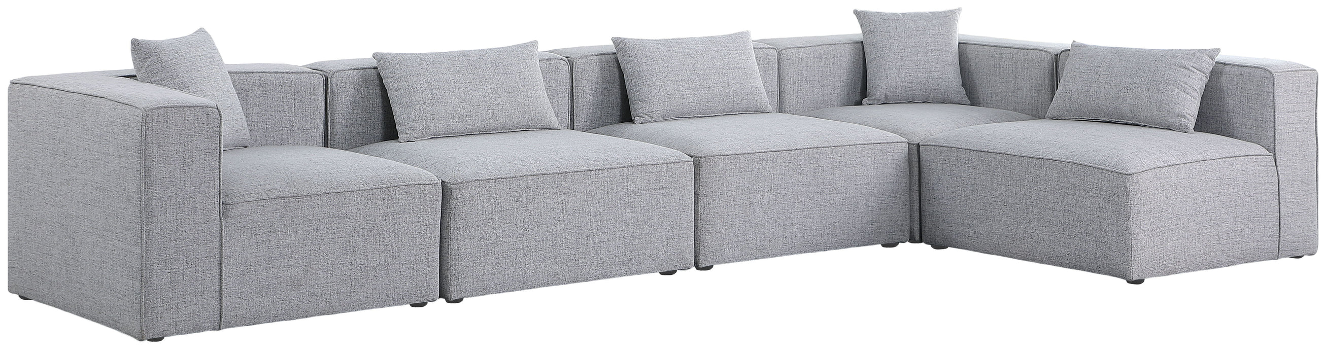 Cube - Modular Sectional 5 Piece - Gray