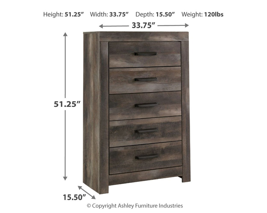 Wynnlow - Gray - Five Drawer Chest - Simple Home Plus