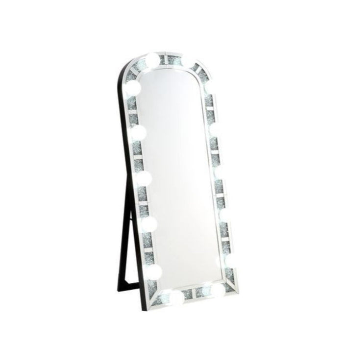 63" Faux Diamonds Cheval Standing Mirror - Mirrored