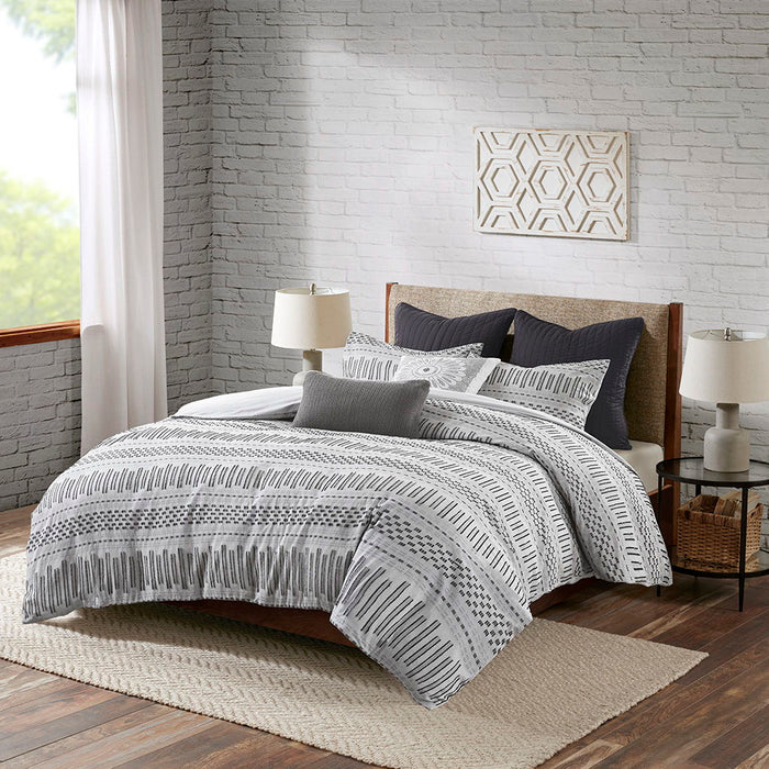 Rhea - King Comforter Mini Set - Gray / Black