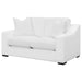 Ashlyn - Upholstered Sloped Arms Loveseat - White - Simple Home Plus