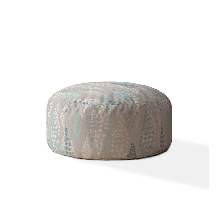 Canvas Round Polka Dots Pouf Cover - Blue