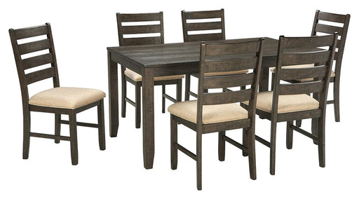 Rokane - Brown - Dining Room Table Set (Set of 7) - Simple Home Plus