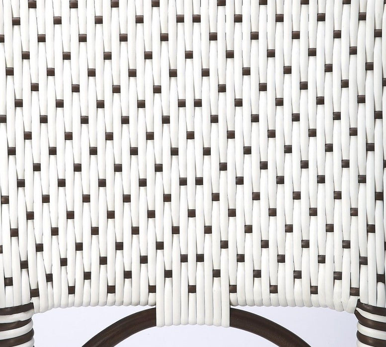 Rattan Bar Chair - White / Dark Brown