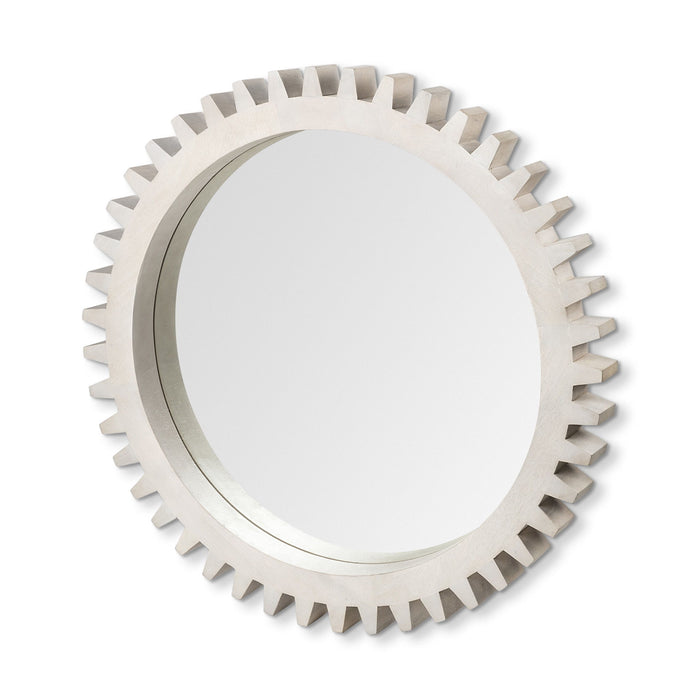 36" Abstract Framed Accent Mirror - White