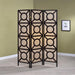 Vulcan - 3-Panel Geometric Folding Screen Tan And - Cappuccino - Simple Home Plus