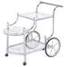 Sarandon - 3-Tier Serving Cart - Chrome And Clear - Simple Home Plus