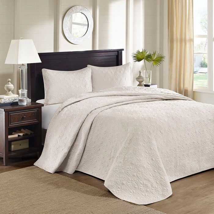 Quebec - King Reversible Bedspread Set - Cream