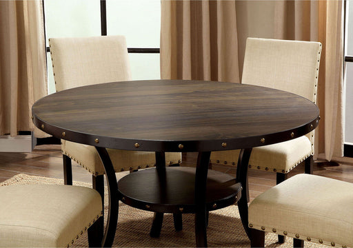 Kaitlin - Round Dining Table - Light Walnut / Beige - Simple Home Plus