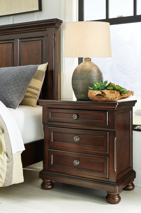 Porter - Dark Brown - Two Drawer Night Stand - Simple Home Plus