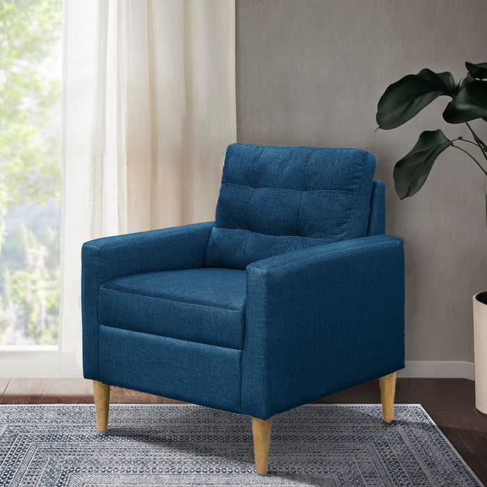 Dani - Tufted Back Accent Chair - Denim Blue