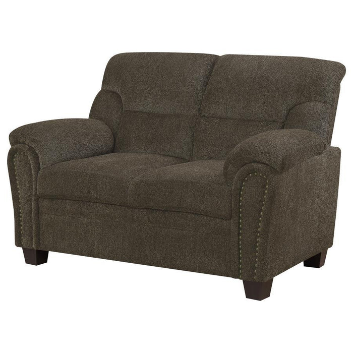 Clemintine - Upholstered Loveseat with Nailhead Trim - Simple Home Plus